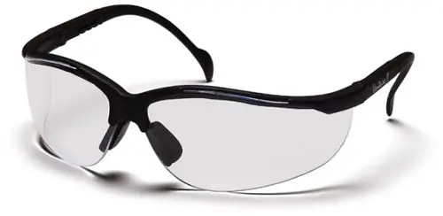 Pyramex SB1810S Venture II Wrap Around Safety Glasses with Black Frame & Clear Lens