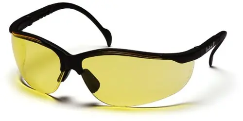 Pyramex SB1830S Venture II Wrap Around Safety Glasses with Black Frame & Amber Lens