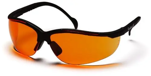 Pyramex SB1840S Venture II Wrap Around Safety Glasses with Black Frame & Orange Lens