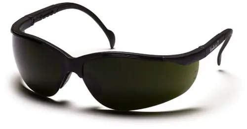 Pyramex SB1850SF Venture II Wrap Around Safety Glasses with Black Frame & 5.0 IR Filter Lens
