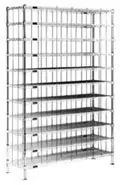 Eagle SR1460C Chrome Cleanroom Shoe Rack, 14" x 60" x 86"