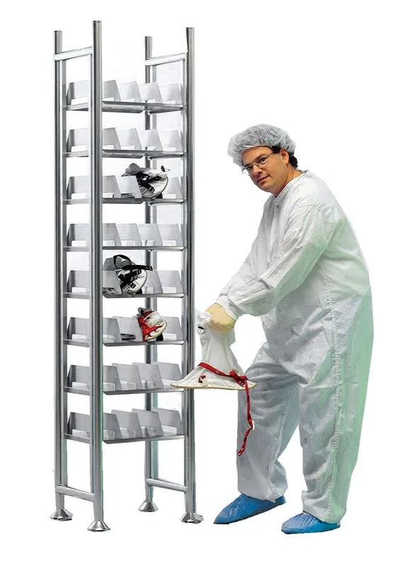 Palbam BC32CMP Electropolished Stainless Steel Bootie Rack, 16" x 19" x 83"