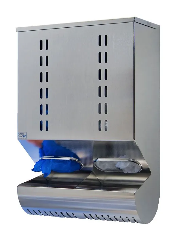 Palbam GD-4060 Stainless Steel Consumables Dispenser with 2 Slots, 8" x 16" x 24"