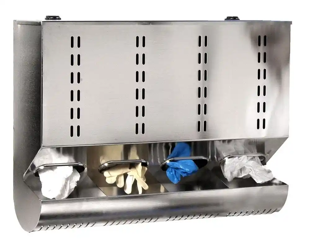 Palbam GD-8060 Stainless Steel Consumables Dispenser with 4 Slots, 8" x 32" x 24"