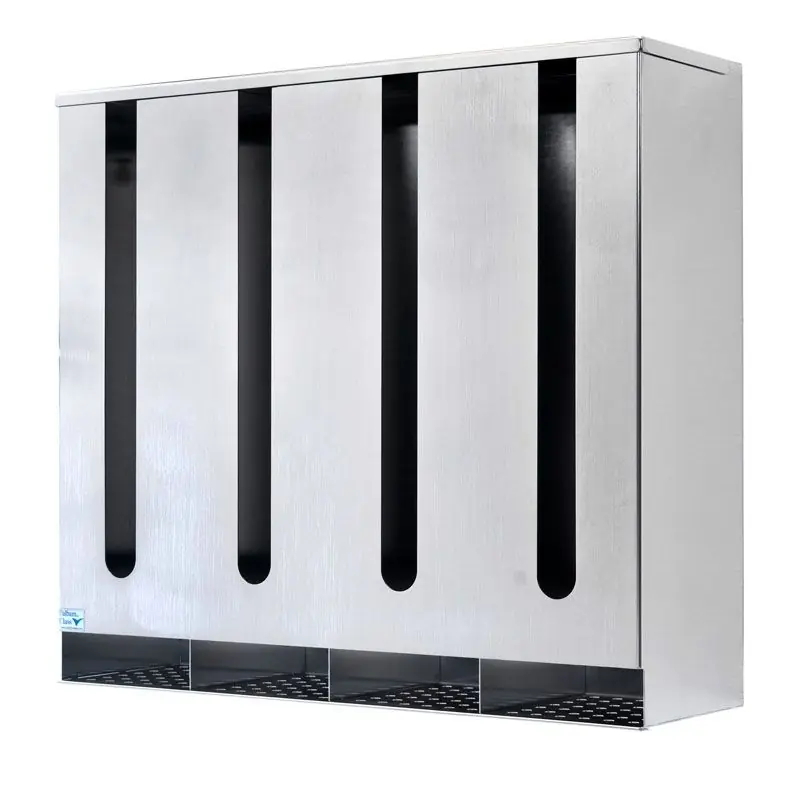 Palbam GDS-6860 Stainless Steel Sterile Glove Dispenser with 4 Slots, 8" x 27" x 24"
