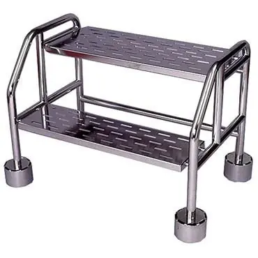 Palbam 2-STLD Electropolished Stainless Steel Cleanroom Step Ladder with 2 Steps, 24.8" x 31.6" x 23.6"