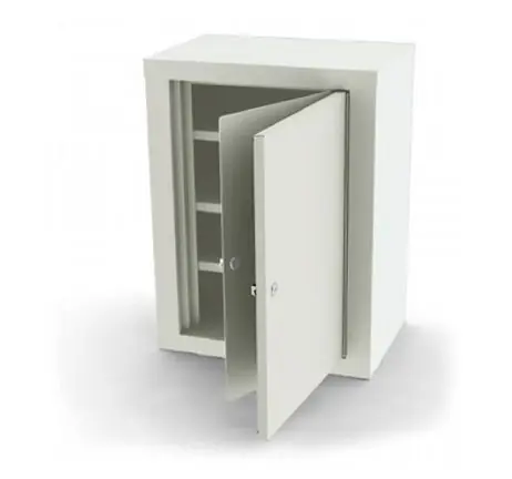 UMF Medical 7780QW 2-Door Narcotic Cabinet with Double Lock, 3 Shelves, White,18" x 24" x 12"