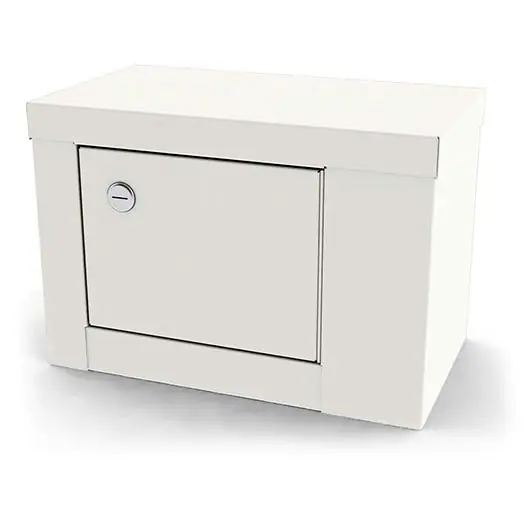 UMF Medical 7784QW Narcotics Locker with 1 Single Lock Door, White, 12" x 8" x 7"