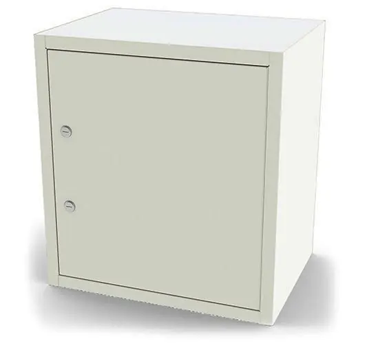 UMF Medical 7785QW Narcotics Locker with 1 Double Lock Door & 5 Shelves, White, 19" x 20" x 14"