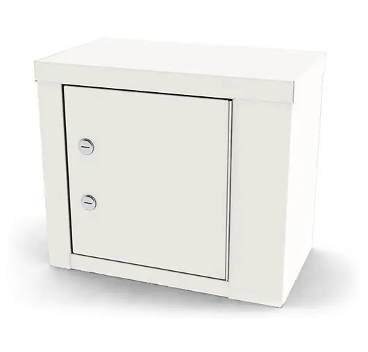UMF Medical 7787QW Narcotics Locker with 1 Double Lock Door & 1 Shelf, White, 14" x 12" x 8"