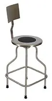 UMF Medical SS6700 Lab Stool with Backrest & Footring - Stainless Steel