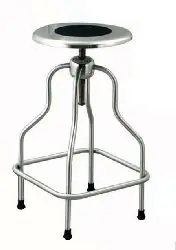UMF Medical SS6701 Lab Stool with Footring - Stainless Steel