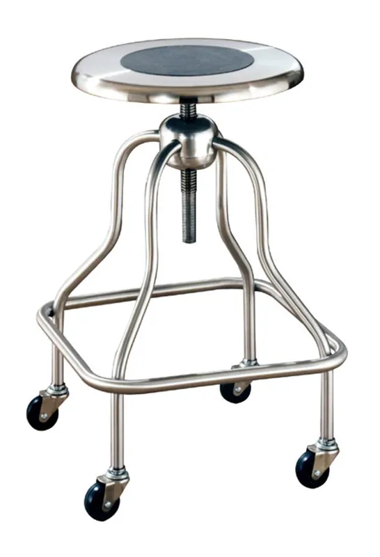 UMF Medical SS6704 Lab Stool with Footrest, Stainless Steel
