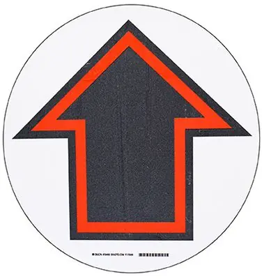 Brady 104489 Arrow Symbol Floor Sign, 17" Diameter