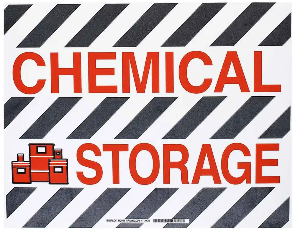 Brady 104498 "CHEMICAL STORAGE" Floor Sign, 14" x 18"