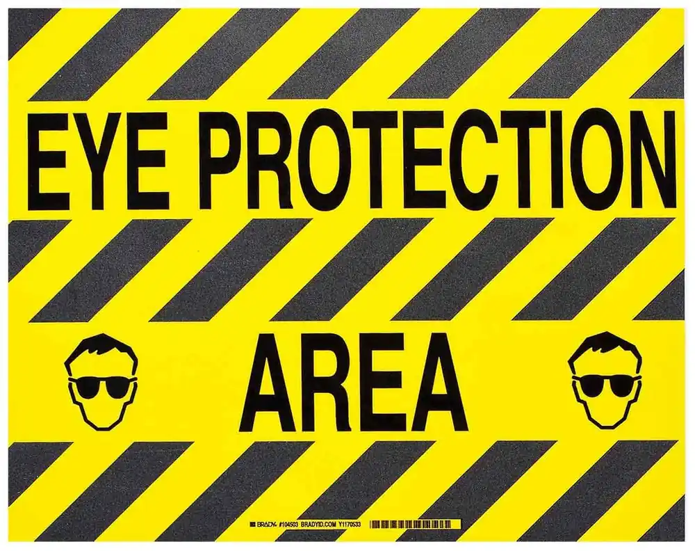 Brady 104503 "EYE PROTECTION AREA" Floor Sign, 14" x 18"