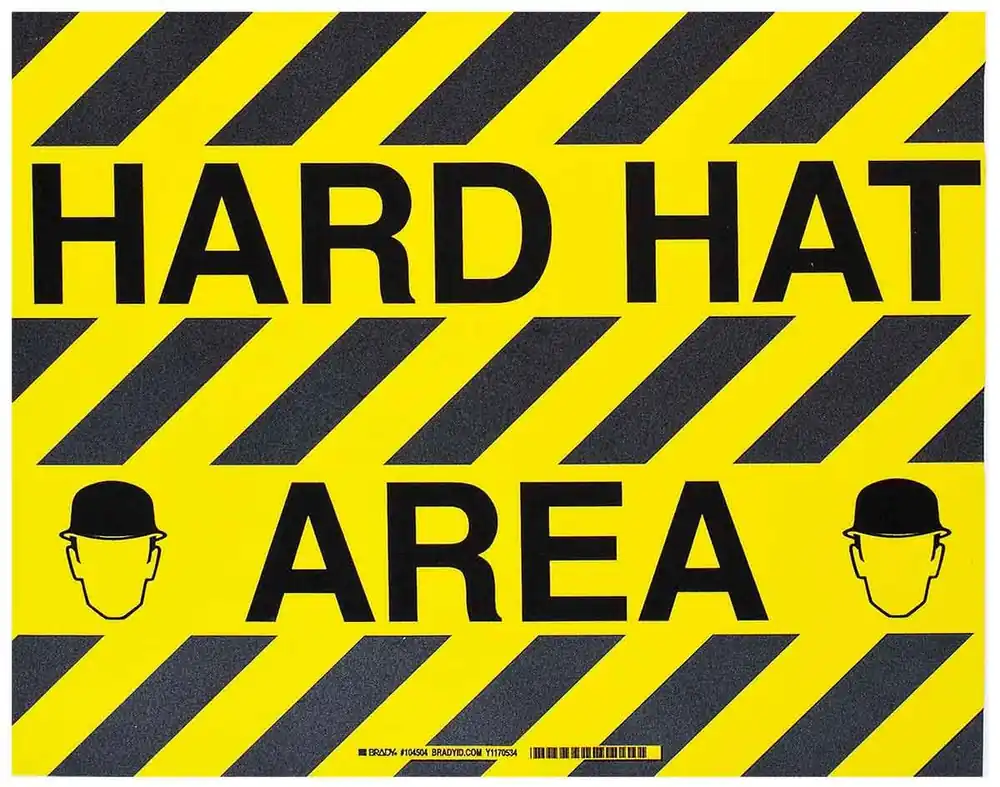 Brady 104504 "HARD HAT AREA" Floor Sign, 14" x 18"