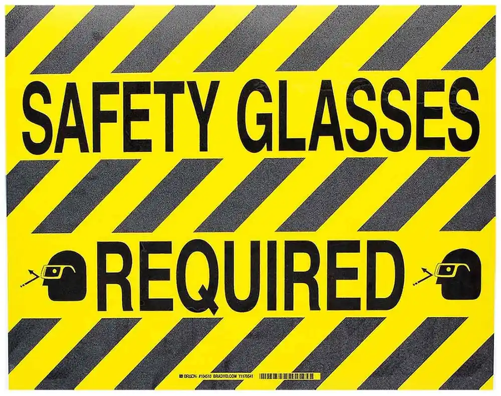 Brady 104510 "SAFETY GLASSES REQUIRED" Floor Sign, 14" x 18"