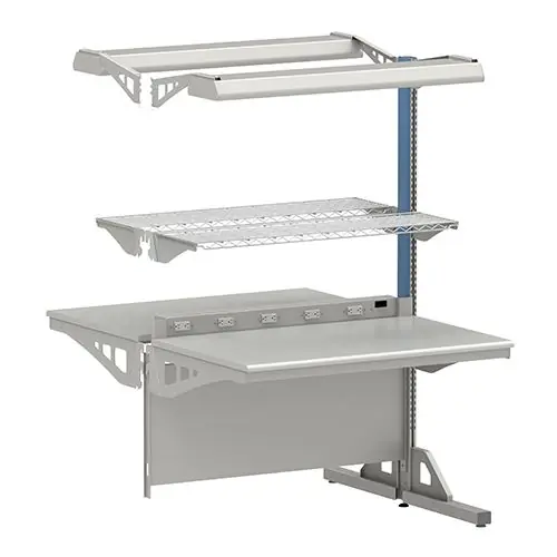 Arlink 8000 Series Double-Sided Workstation Add-On with Laminate Work Surface & Rounded Front Edge, 28" x 48" x 84"