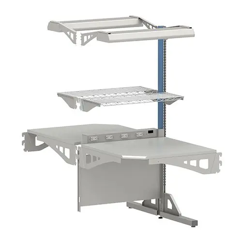 Arlink 8000 Series Double-Sided Workstation Corner with Laminate Work Surface & Rounded Front Edge, 28" x 36" x 84"