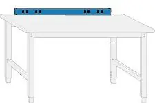 Treston 60" Electrical Channel with 4 Outlets for Workmaster Workbenches, EZE Blue