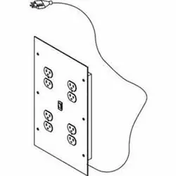 Treston 21.2" Riser Electrical Panel with 4 Outlets for Workmaster Workbenches, EZE Blue