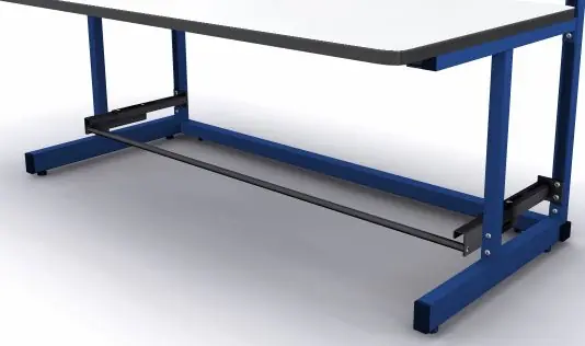 Production Basics 8667 Adjustable Tube Footrest for C-Leg Workbenches, 72"