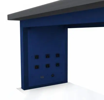 Production Basics 8329 Riser Shelf 20-Amp Power Panel with 6 Outlets for RTW Series Workbenches