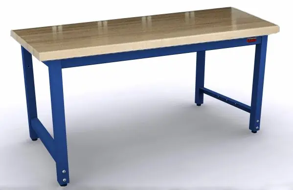 Production Basics 1766 RTW Assembly Station with Butcher Block Work Surface, 30" x 60"