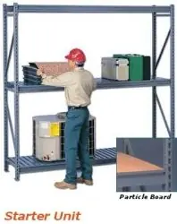 Tennsco BU-4824120PS Bulk Storage Rack with Particle Board Decking, 24" x 48" x 120"