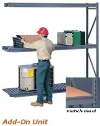 Tennsco BU-4836120PA Bulk Storage Rack Add-On with Particle Board Decking, 36" x 48" x 120"