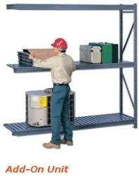 Tennsco BU-484896CA Bulk Storage Rack Add-On with Corrugated Steel Decking, 48" x 48" x 96"