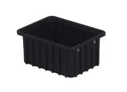 LEWISBins DC1050-XL ESD-Safe Conductive Divider Container, Black, 8.3" x 10.8" x 5"