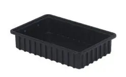 LEWISBins DC2035-XL ESD-Safe Conductive Divider Container, Black, 10.9" x 16.5" x 3.5"
