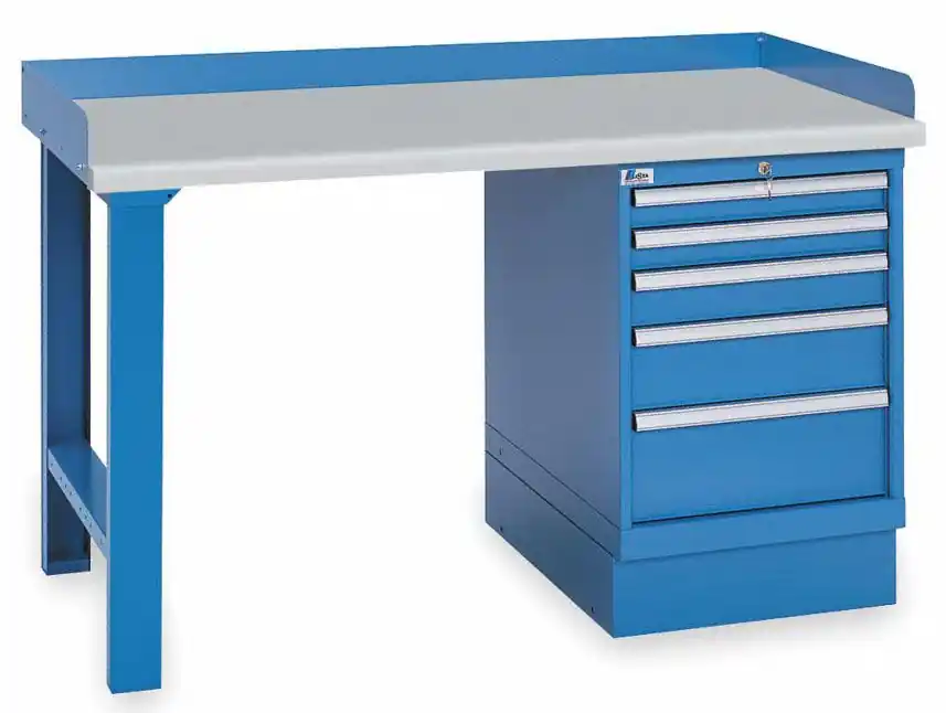 Lista XSWB21-60PT 30" x 60" Industrial Workstation with Laminate Work Surface & Single Drawer Bank