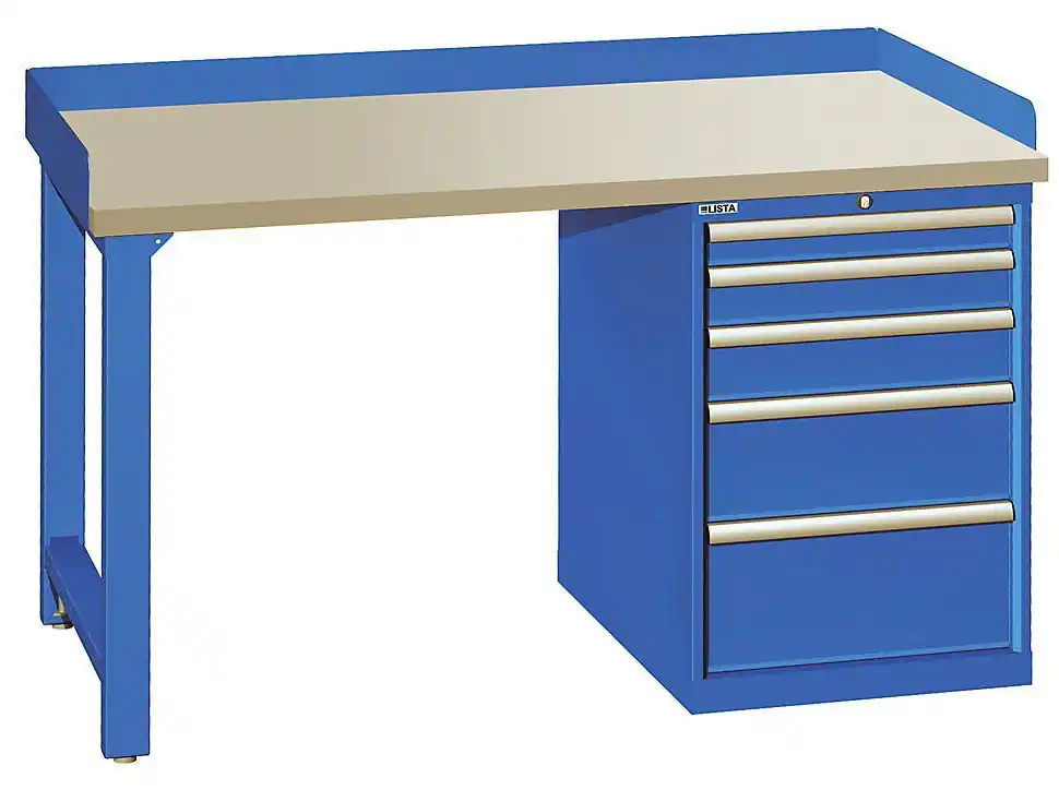 Lista XSWB41-60PT 30" x 60" Industrial Workstation with Laminate Work Surface & Single Drawer Bank
