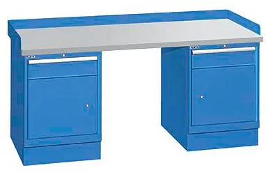 Lista XSWB73-72PT 30" x 72" Industrial Workstation with Laminate Work Surface & Dual Cabinet Base