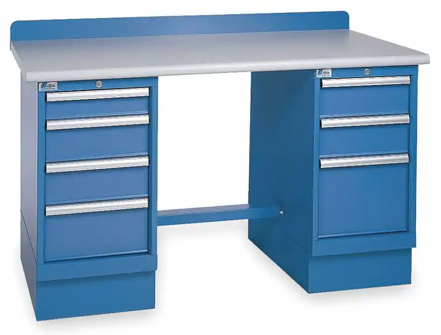 Lista XSTB43-72PT 30" x 72" Technical Workstation with Laminate Work Surface & Dual Drawer Banks