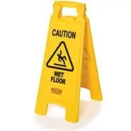 Rubbermaid 6112-77 Floor Sign with "Caution Wet Floor" Imprinted 2-Sided Floor Sign, 11" x 26"