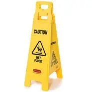 Rubbermaid 6114-77 Floor Sign with "Caution Wet Floor" Imprinted 4-Sided Floor Sign, 12" x 38"