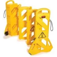 Rubbermaid 9S11 Mobile Barrier, Yellow, 13" x 13‘ x 40"