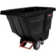 Rubbermaid 1304 Rotomolded Tilt Truck, Black, 28" x 56.75" x 39"