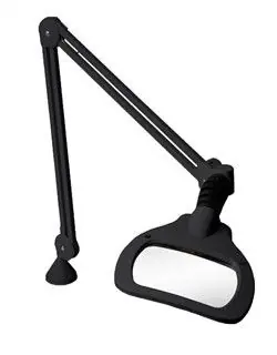 Luxo WAL025973 WAVE+LED ESD-Safe Magnifier, 3.5 Diopter Lens & Weighted Base, Black