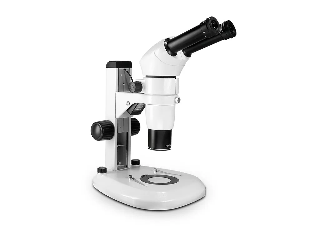 Scienscope E-Series 20° Binocular Microscope Head with Track Stand & Integrated LED Light