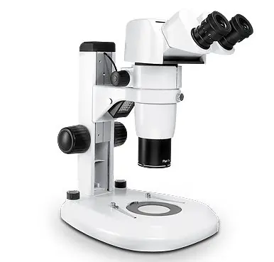 Scienscope E-Series Tilting Binocular Microscope Head with Track Stand & Integrated LED Light