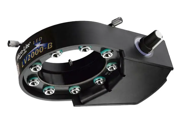 OC White LV2000-B Micro-Lite® High-Intensity 6000K LED Ring Light, 120-240V