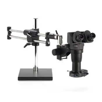 OC White Ergo-Zoom® Binocular Microscope with Dual Boom Stand & LED Ring Light
