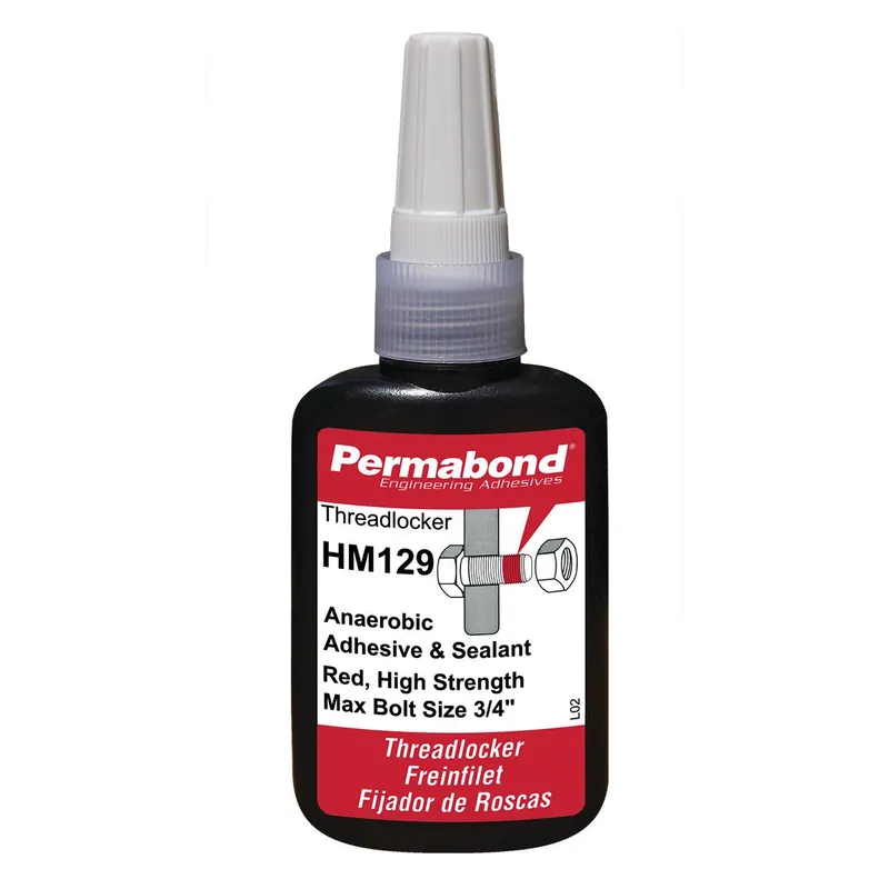Permabond HM129 High-Strength Anaerobic Threadlocker, Red, 50ml Bottle (Case of 10)