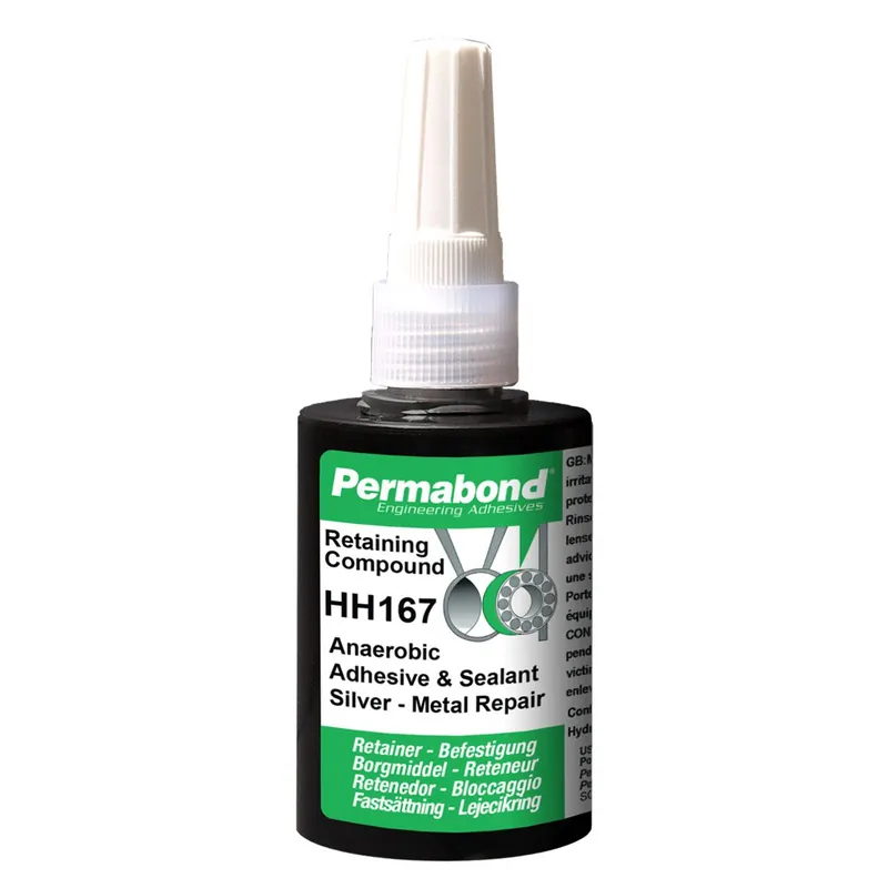 Permabond HH167 Max. Gap Fill Anaerobic Retaining Compound, Silver, 75ml Accordion Bottle