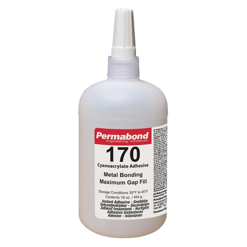 Permabond 170 Metal Bonding Max. Gap Fill Cyanoacrylate Adhesive, Clear, 16 oz. Bottle